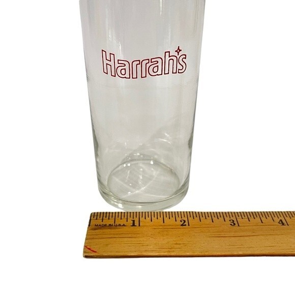 Vintage Harrah's Casino Clear Cocktail Glass Barware Red Logo Souvenir 8 oz - Picture 10 of 11